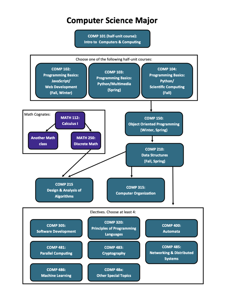 Major course sequence flowchart, described in text below